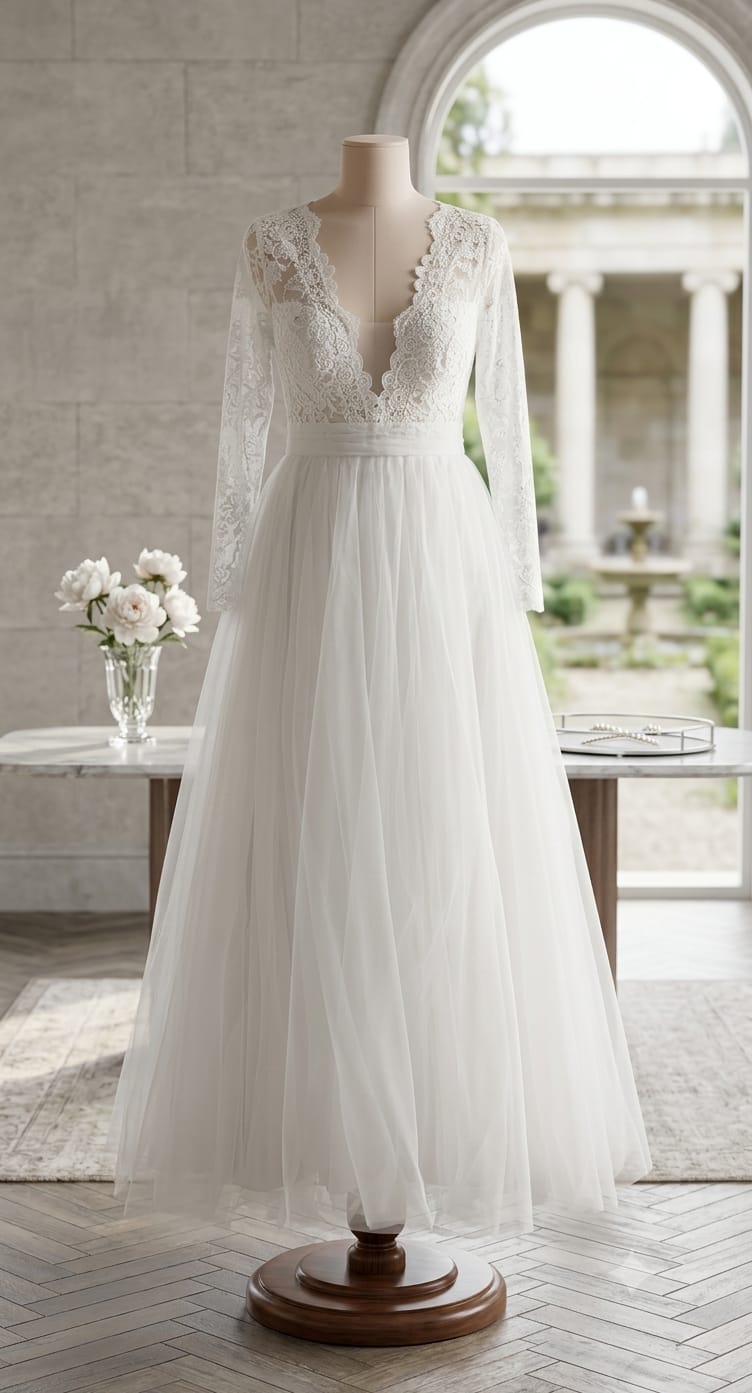 Vestido de novia de estilo linea A